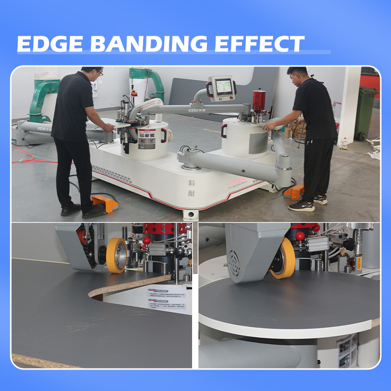Bandon de bord de courbe entièrement automatique à double bras et taillerne tout-en-un pour fabrication de meubles