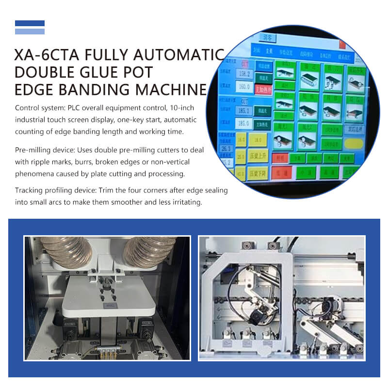 Machine entièrement automatique de bandes de chant de pot de colle double pour les meubles de panneau