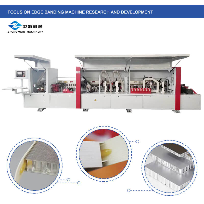 Machine à plaquer les chants entièrement automatique en nid d'abeille en aluminium, fonctions multiples, ligne droite, travail du bois